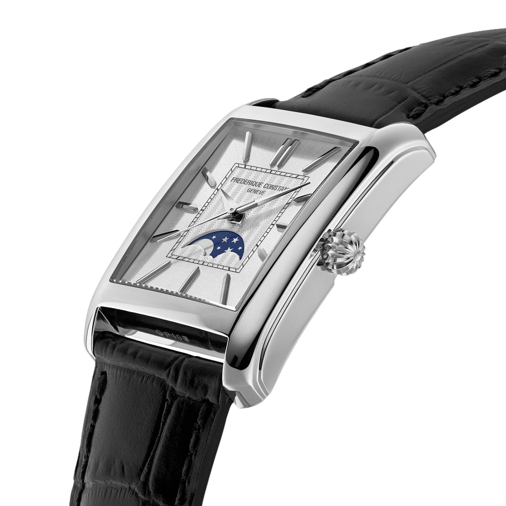 Classics Carrée Moonphase Automatic 42.3mm - Silver on Leather Strap