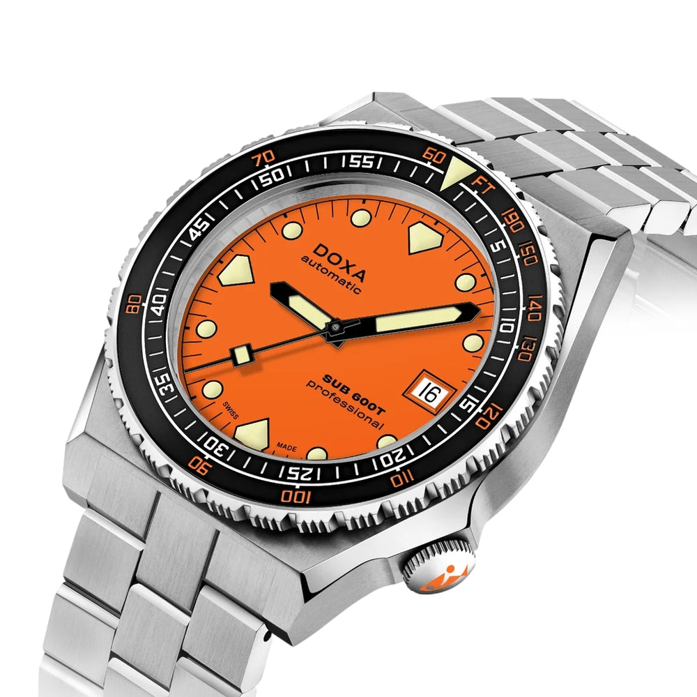 SUB 600T Professional Ceramic Bezel 40mm - Orange on Bracelet