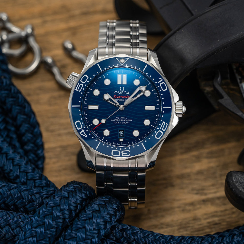 Seamaster Diver 300M Co Axial Master Chronometer 42mm Blue on Bracel Teddy Baldassarre