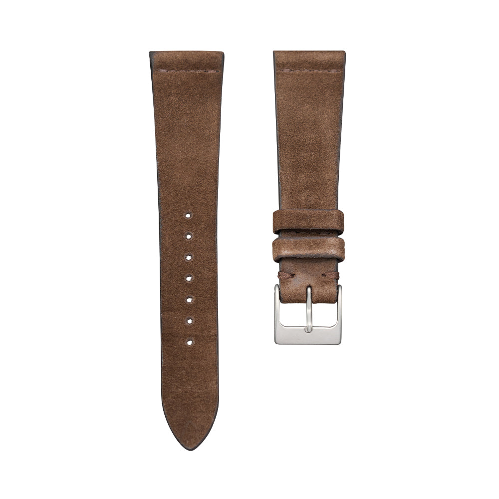 Dark Brown English Suede Leather Strap