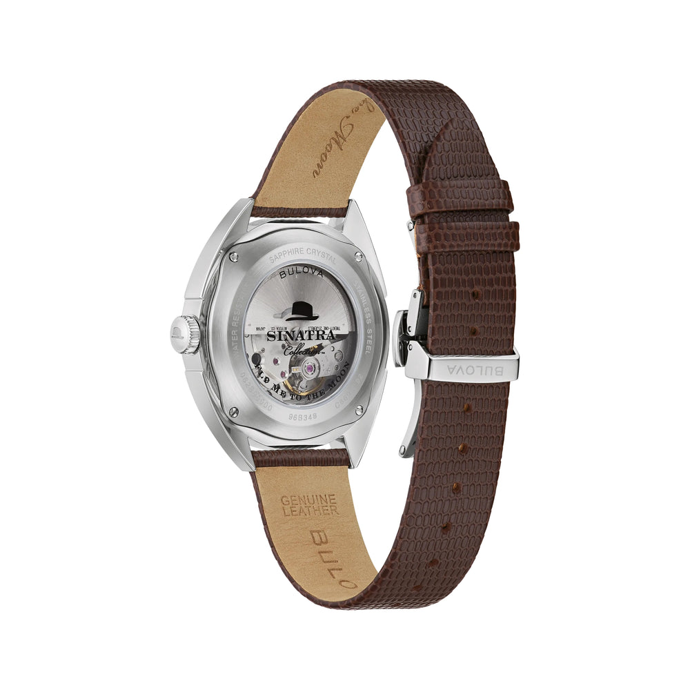 Fly Me To The Moon 39mm - Black on Leather Strap