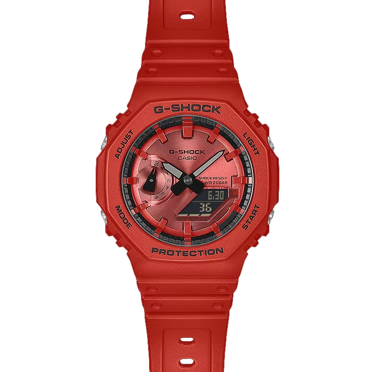 GA2100RRB-4A Analog-Digital 2100 Series 45.4mm - Red on Resin Strap