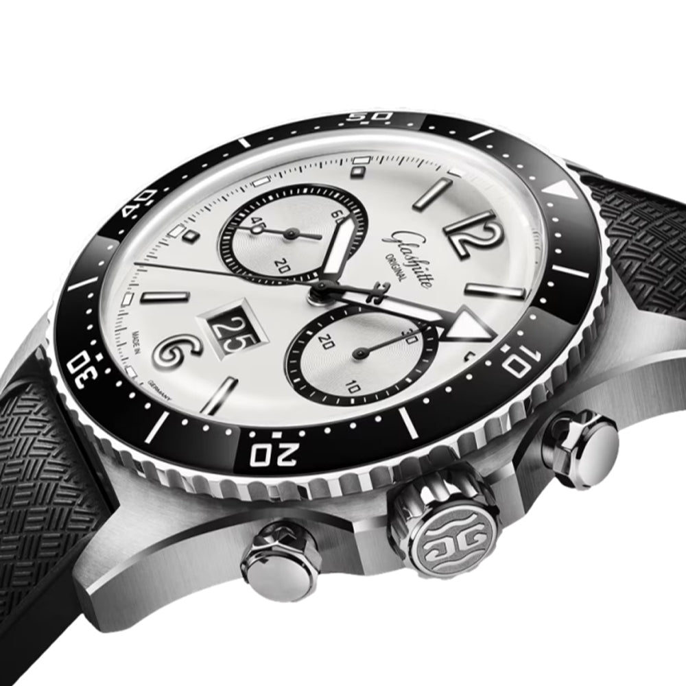 SeaQ Chronograph Galvanized 43.2mm - Silver on Rubber Strap