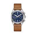 Khaki Aviation Pilot Pioneer Mechanical Chrono 40mm - Blue on Leather Strap