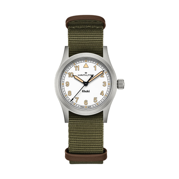 Khaki Field Quartz 33mm - White on One-Piece Textile Strap - Teddy