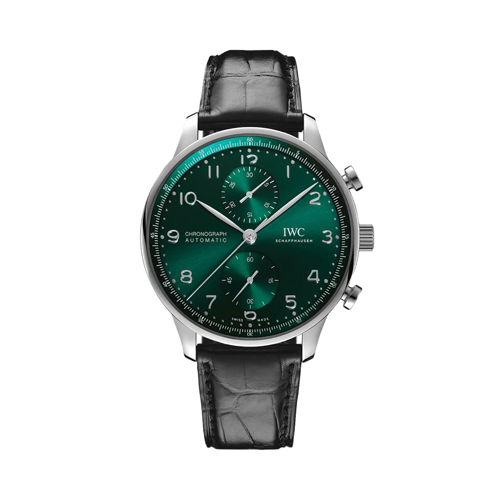 Portugieser Chronograph 41mm - Green on Leather Strap