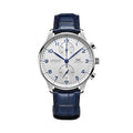 Portugieser Chronograph Blue Accents 41mm - Silver-Plated on Blue Leather Strap