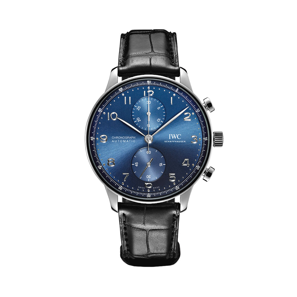 Portugieser Chronograph 41mm - Blue on Leather Strap - Teddy
