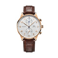 Portugieser Chronograph 18K 5N Gold Case 41mm - Silver-Plated on Leather Strap