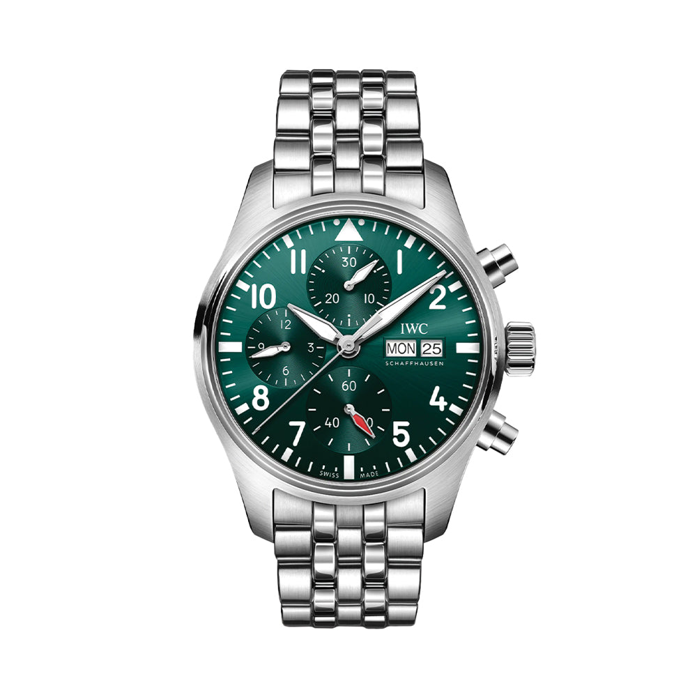 Pilot's Watch Chronograph 41mm - Green on Bracelet
