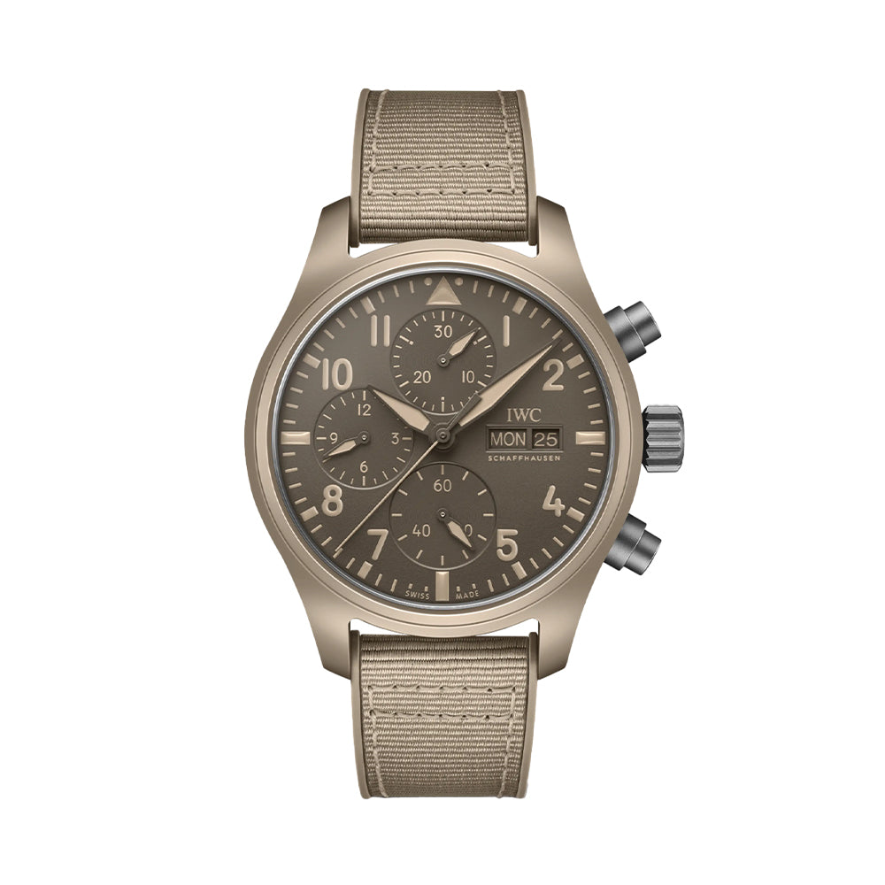 Pilot’s Watch Chronograph TOP GUN Mojave Desert Ceramic Case 41mm - Brown on Rubber Strap