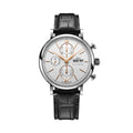 Portofino Chronograph Gold Accents 42mm - Silver-Plated on Leather Strap
