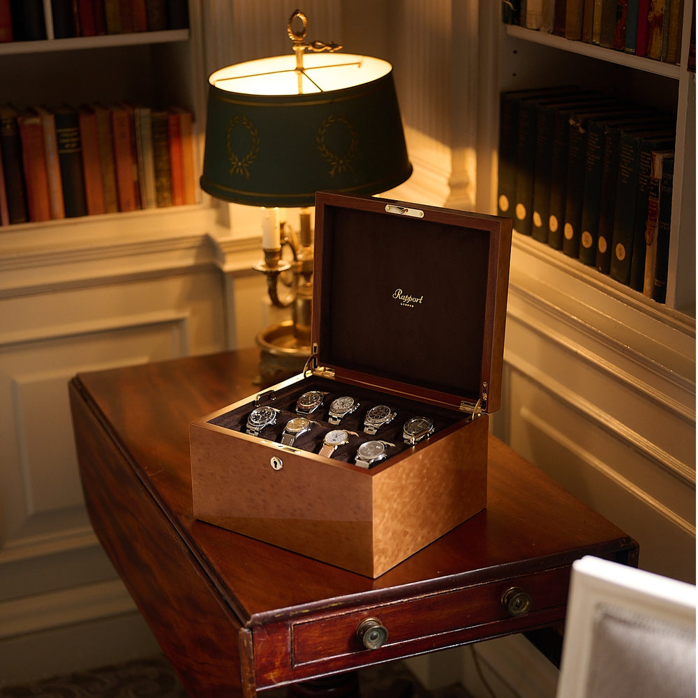 Heritage Sixteen Watch Box - Burr Walnut