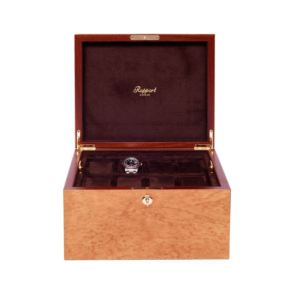 Heritage Sixteen Watch Box - Burr Walnut