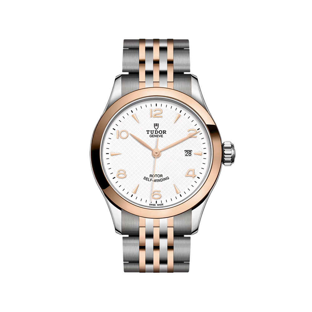 1926 Rose Gold Two-Tone 28mm - White on Bracelet