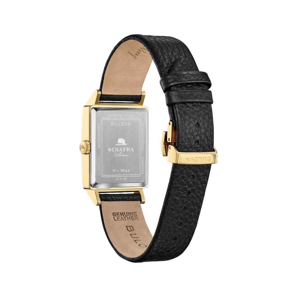 My Way Gold-Tone 29.5mm - Silver on Leather Strap
