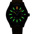 Engineer II Green Berets 43mm - Black on Leather Strap