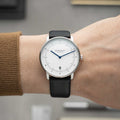 Naos Quartz 38mm - White on Black Leather Strap