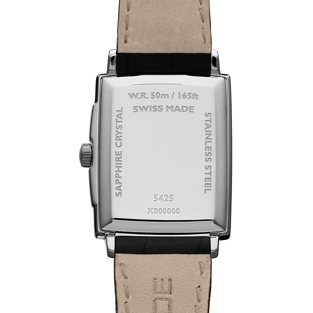 Toccata Square 37mm - White on Leather Strap