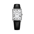 Toccata Square 37mm - White on Leather Strap