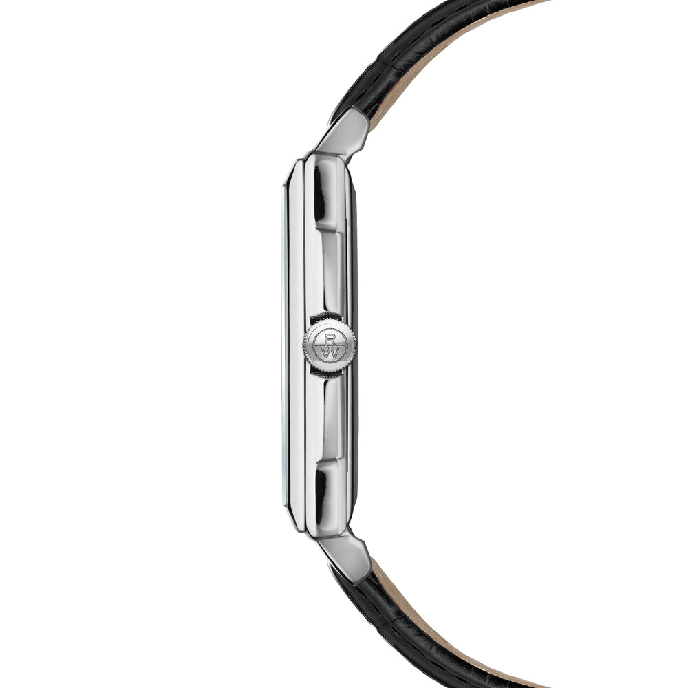 Toccata Square 37mm - White on Leather Strap