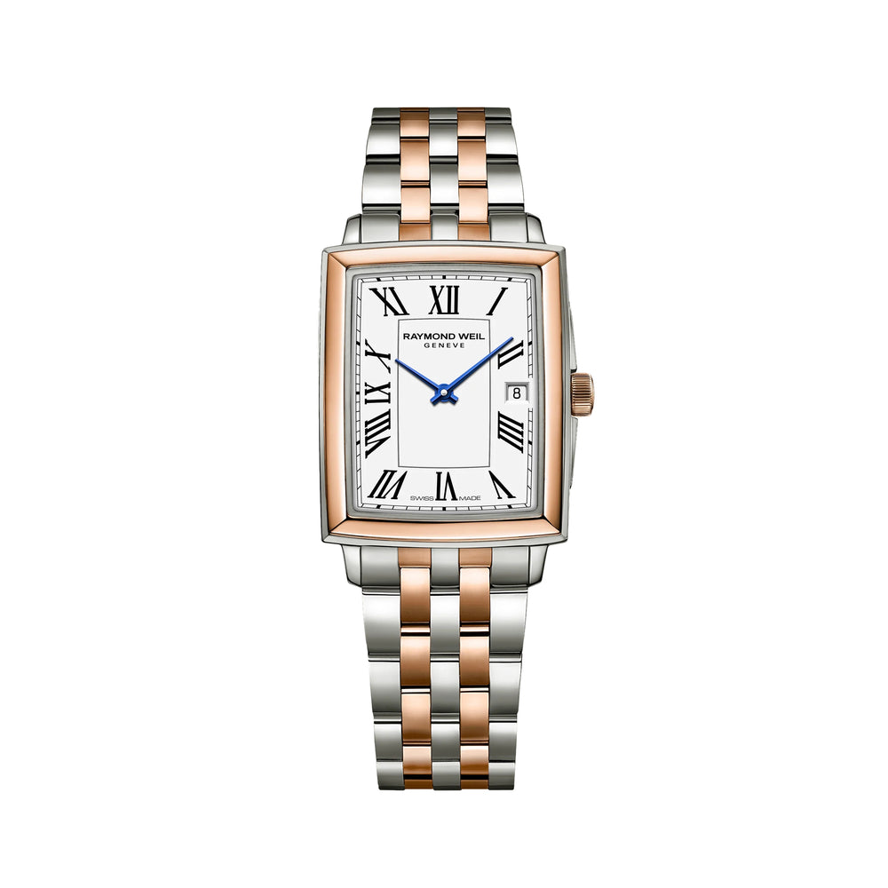 Toccata Square Rose Gold Two-Tone 37mm - White on Bracelet