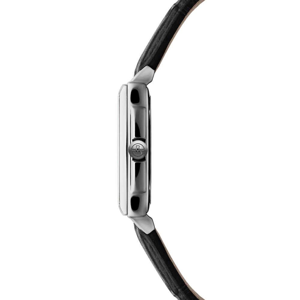 Toccata Square 28mm - White on Leather Strap