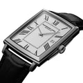 Toccata Square 37mm - White on Leather Strap