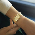 Toccata Square Gold-Tone 28mm - Champagne on Bracelet