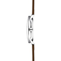 Naos Quartz 38mm - White on Dark Brown Leather Strap