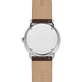 Naos Quartz 38mm - White on Dark Brown Leather Strap