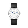 Naos Quartz 38mm - White on Black Leather Strap