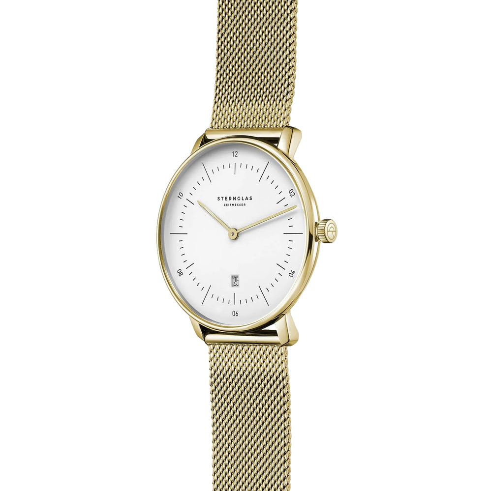 Naos XS Quartz Gold PVD 33mm - White on Bracelet