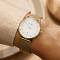 Naos XS Quartz Gold PVD 33mm - White on Bracelet