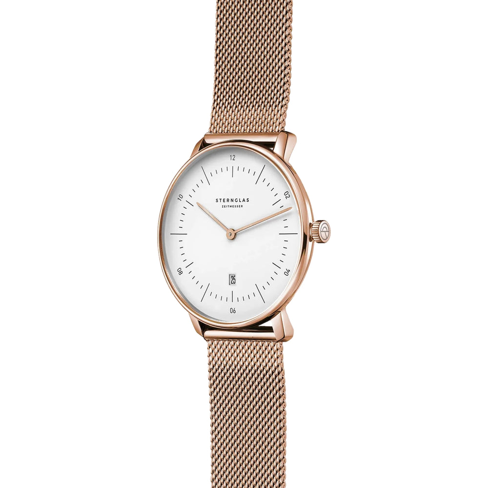 Naos XS Quartz Rose Gold PVD 33mm - White on Bracelet