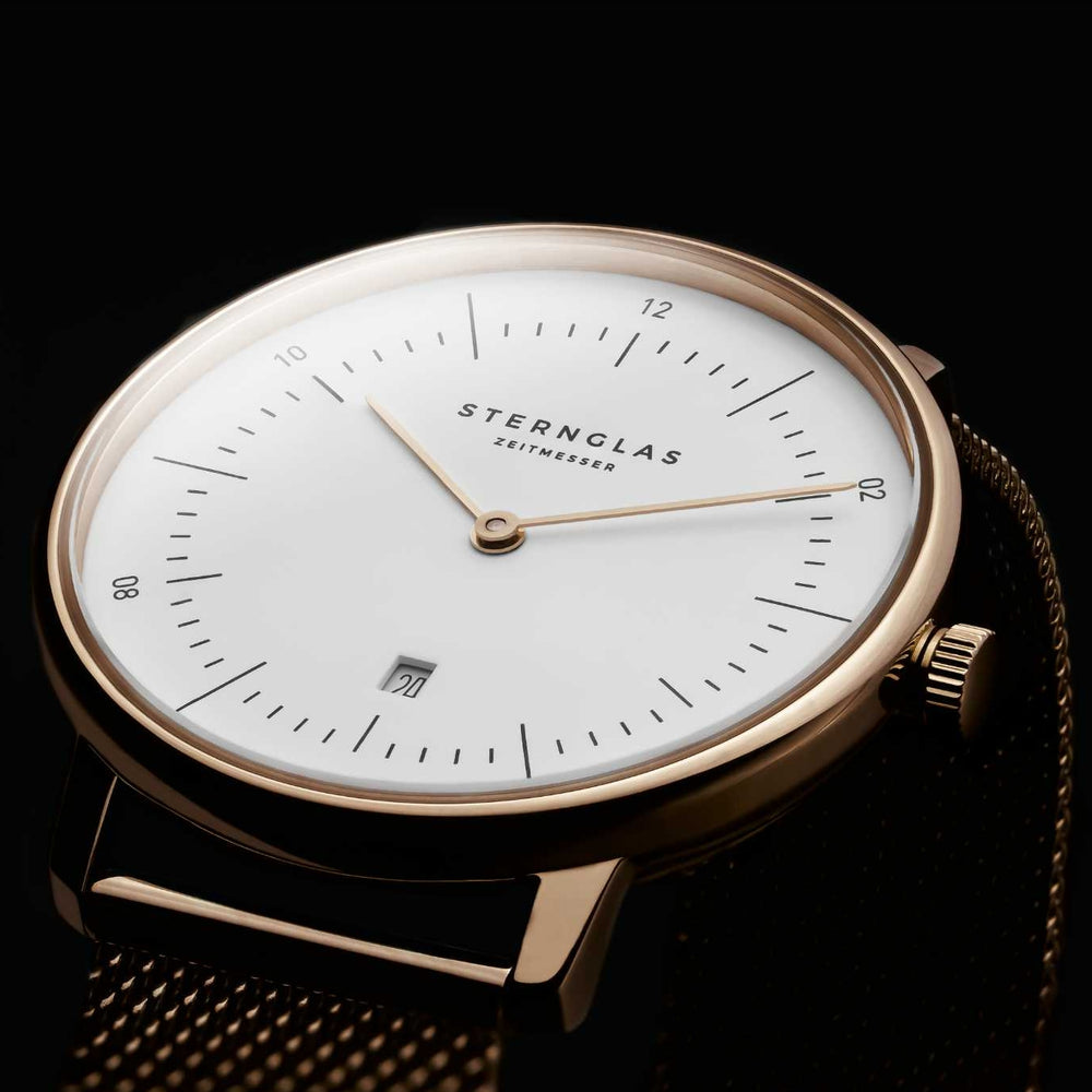 Naos XS Quartz Rose Gold PVD 33mm - White on Bracelet