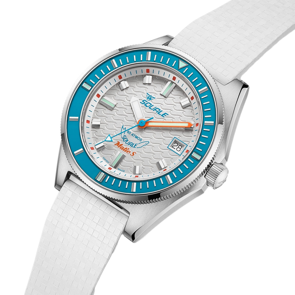 Matic S 39.5mm - White on Mosaic Rubber Strap