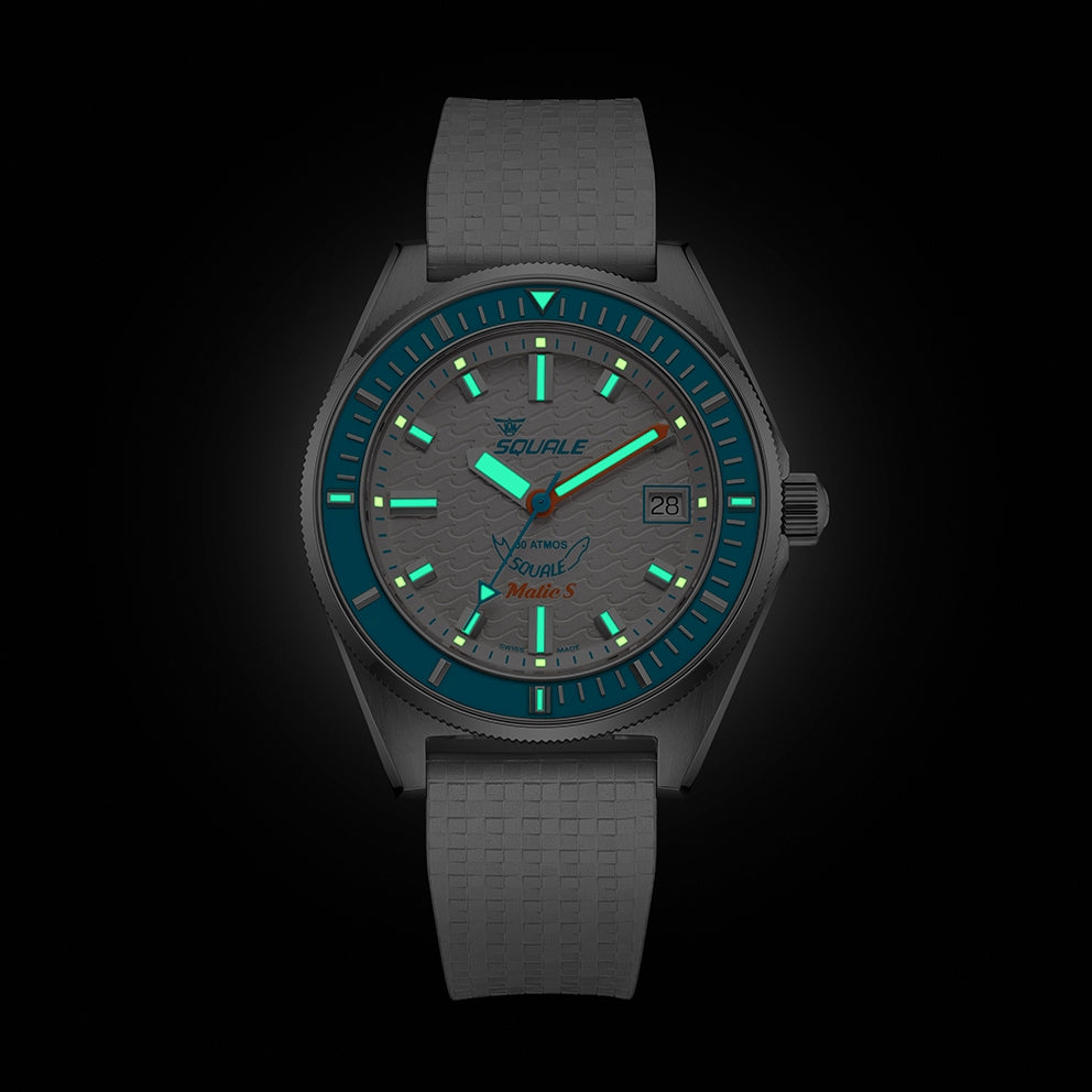 Matic S 39.5mm - White on Mosaic Rubber Strap