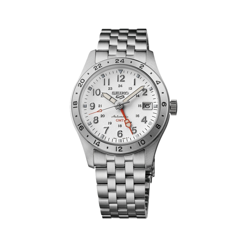 SSK059 5 Sports Field GMT 39.4mm - White on Bracelet