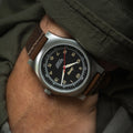 Jeep Willy's SSGPM Officer's Mechanical 41mm - Black on Leather Strap