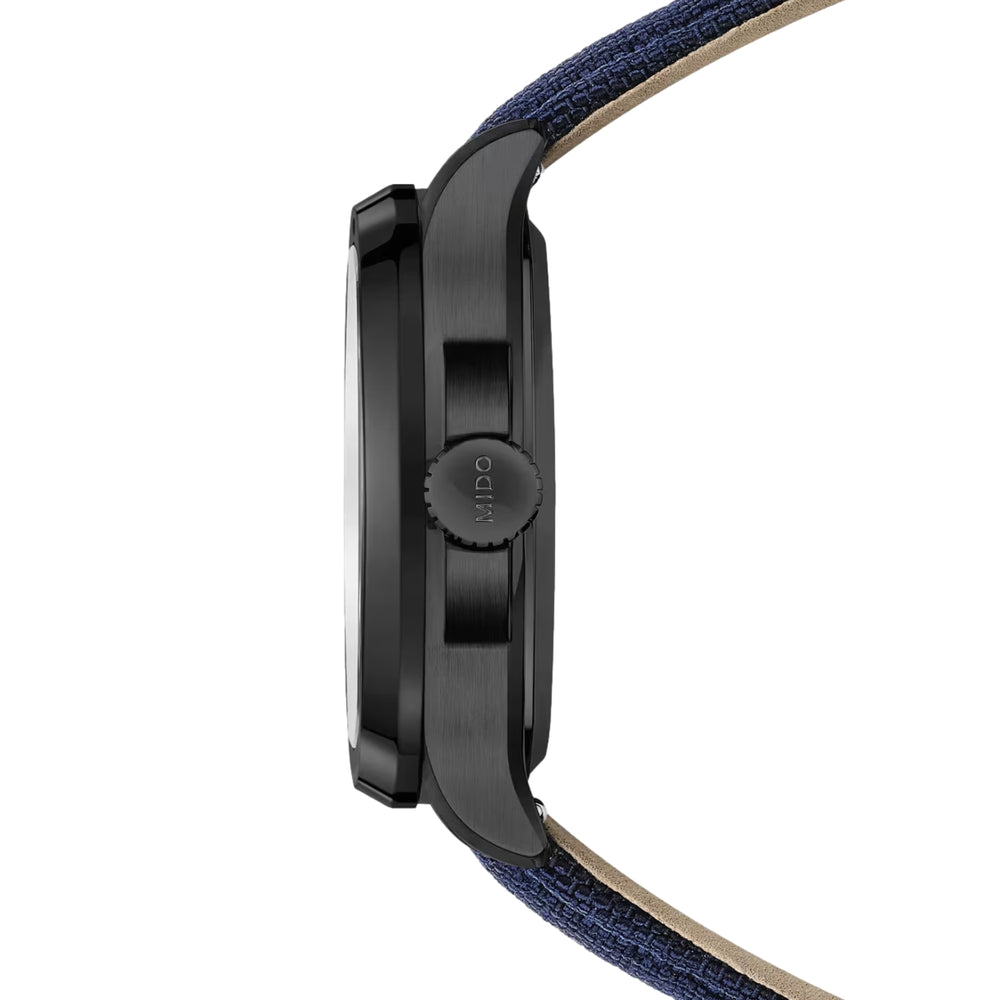 Multifort TV Big Date Black PVD Automatic 40mm - Blue on Fabric Strap