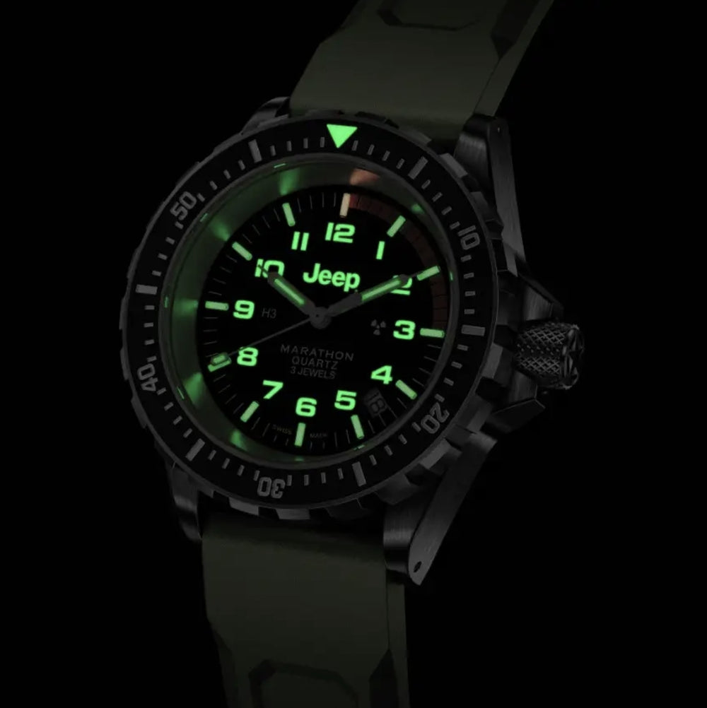 TSAR Diver's Quartz Jeep Rubicon 41mm - Black on Rubber Strap