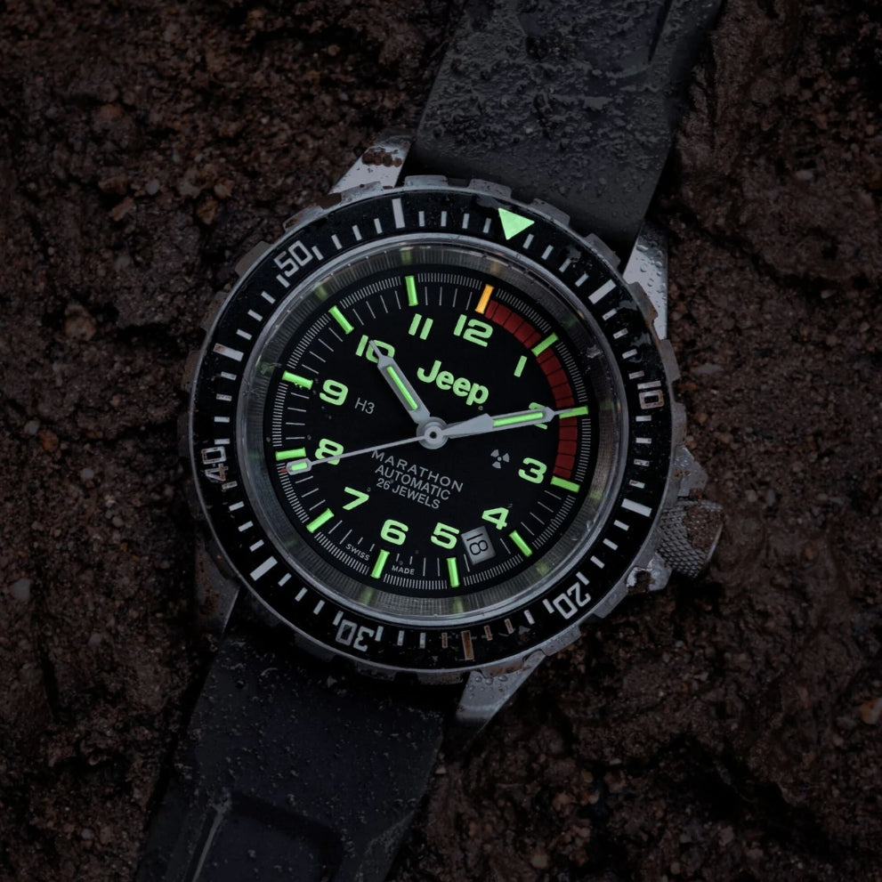GSAR Diver's Automatic Jeep Rubicon 41mm - Black on Rubber Strap