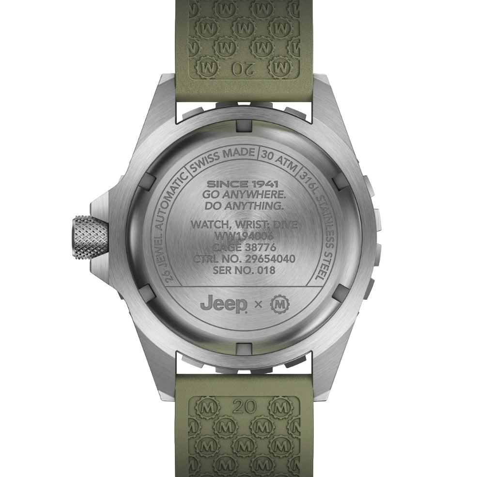 GSAR Diver's Automatic Jeep Rubicon 41mm - Black on Rubber Strap