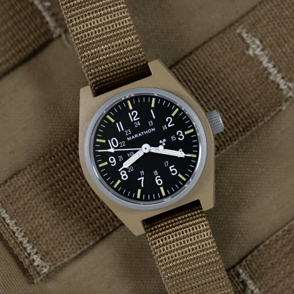 GPM Type II Field Desert Tan 34mm - Black on Nylon Strap
