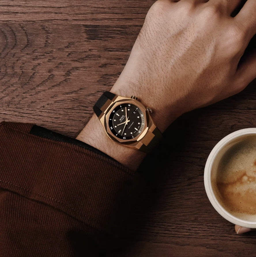 Multifort 8 Two Crowns Automatic Gold-Tone 40mm - Black on Rubber