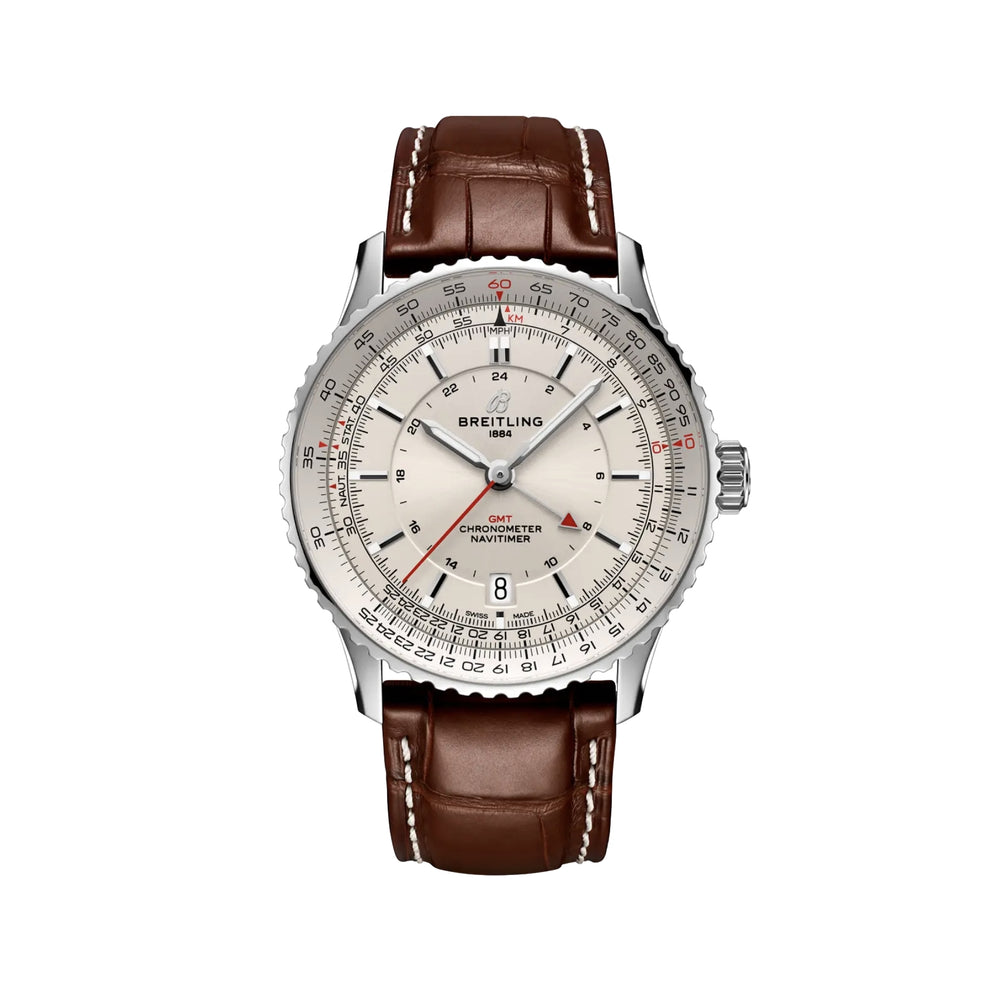 Navitimer Automatic GMT 41mm - Beige on Leather Strap