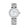 De Ville Ladymatic 34mm - White, Mother-of-Pearl w/ Diamonds and Diamond Bezel on Bracelet