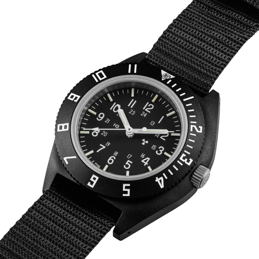 Standard-Issue Tritium Pilot's Quartz Type II NAV 41mm - Black on Fabric Strap