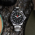 JSAR® Red Maple MaraGlo Diver's Quartz Type II 46mm - Black on Bracelet